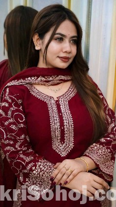 Premium Soft Jorjet With sequence embroidery Three Piece